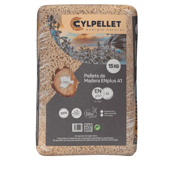 Pellets de madera – Palet 25 sacos de 15 kg (≈ 375 kg)