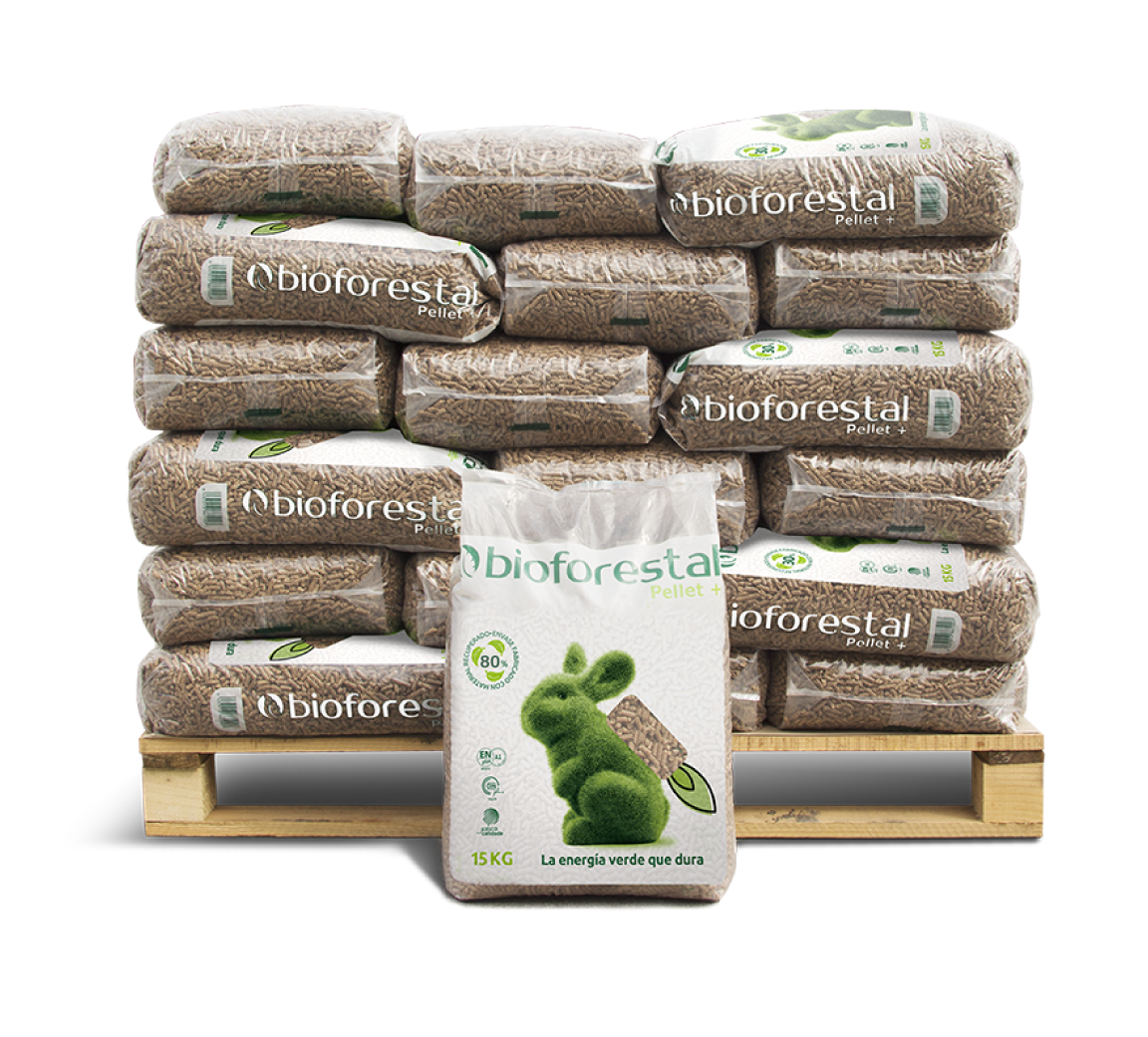 Pellets de madera - 1_2 palet de 42 sacos de 15 kg Pellets de madera - 1/2 palet de 42 sacos de 15 kg - Imagen 1